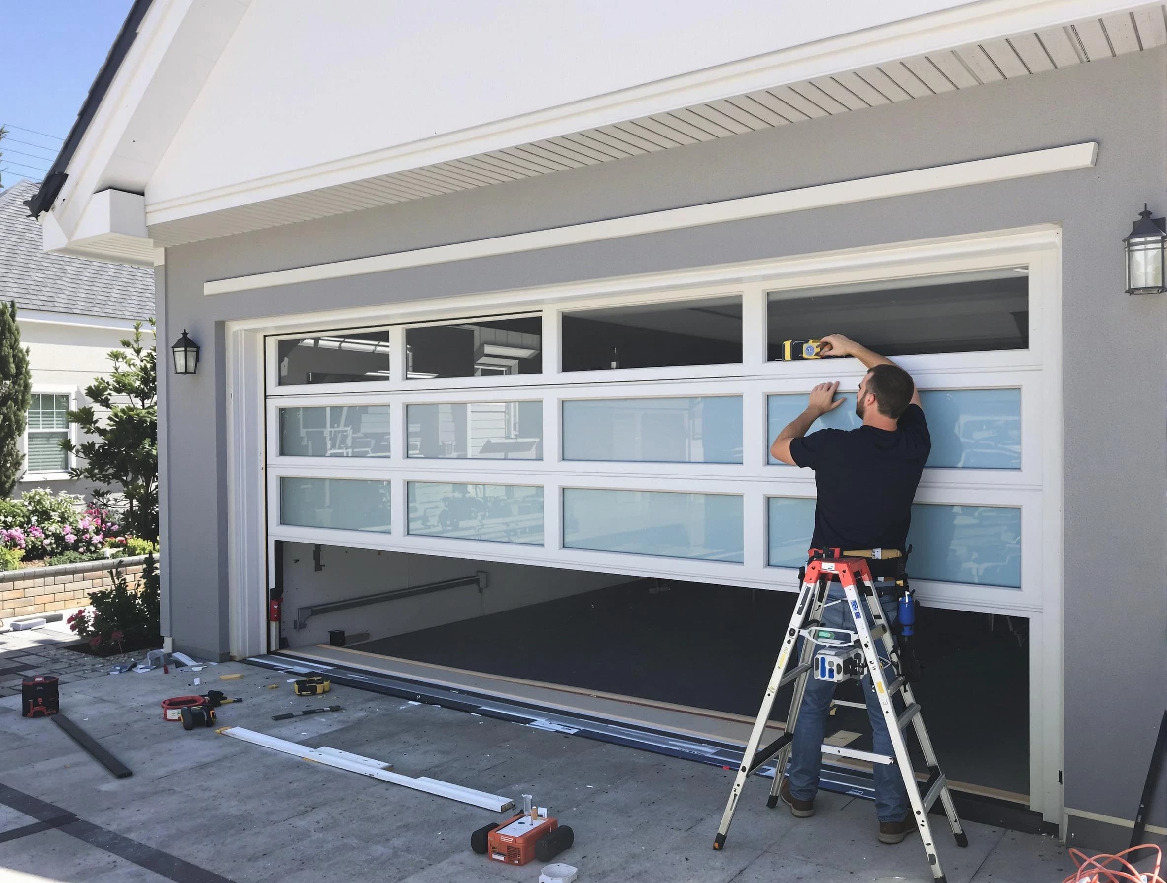 North Brunswick Garage Door Repair team performing garage door replacement in North Brunswick