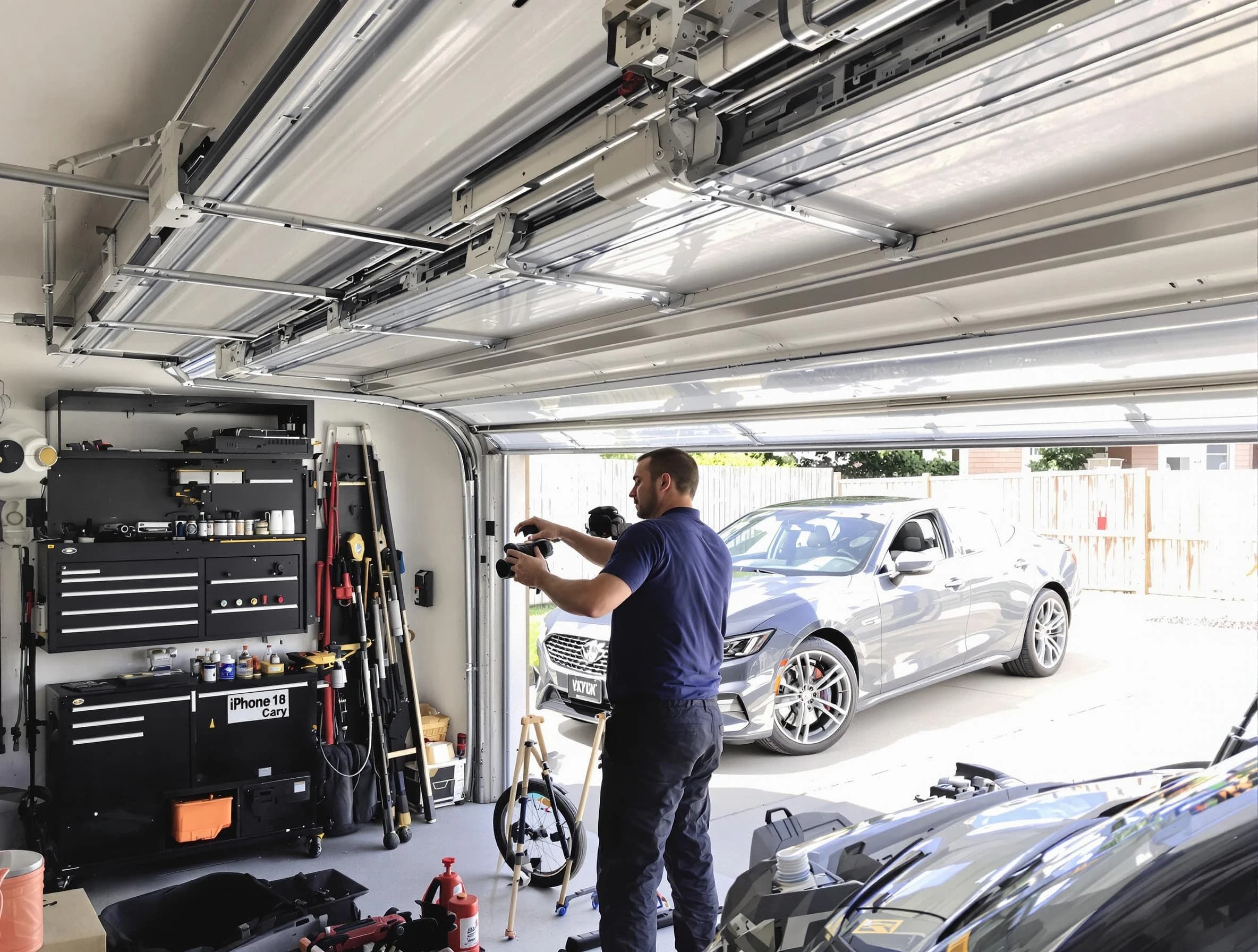 North Brunswick Garage Door Repair technician fixing noisy garage door in North Brunswick