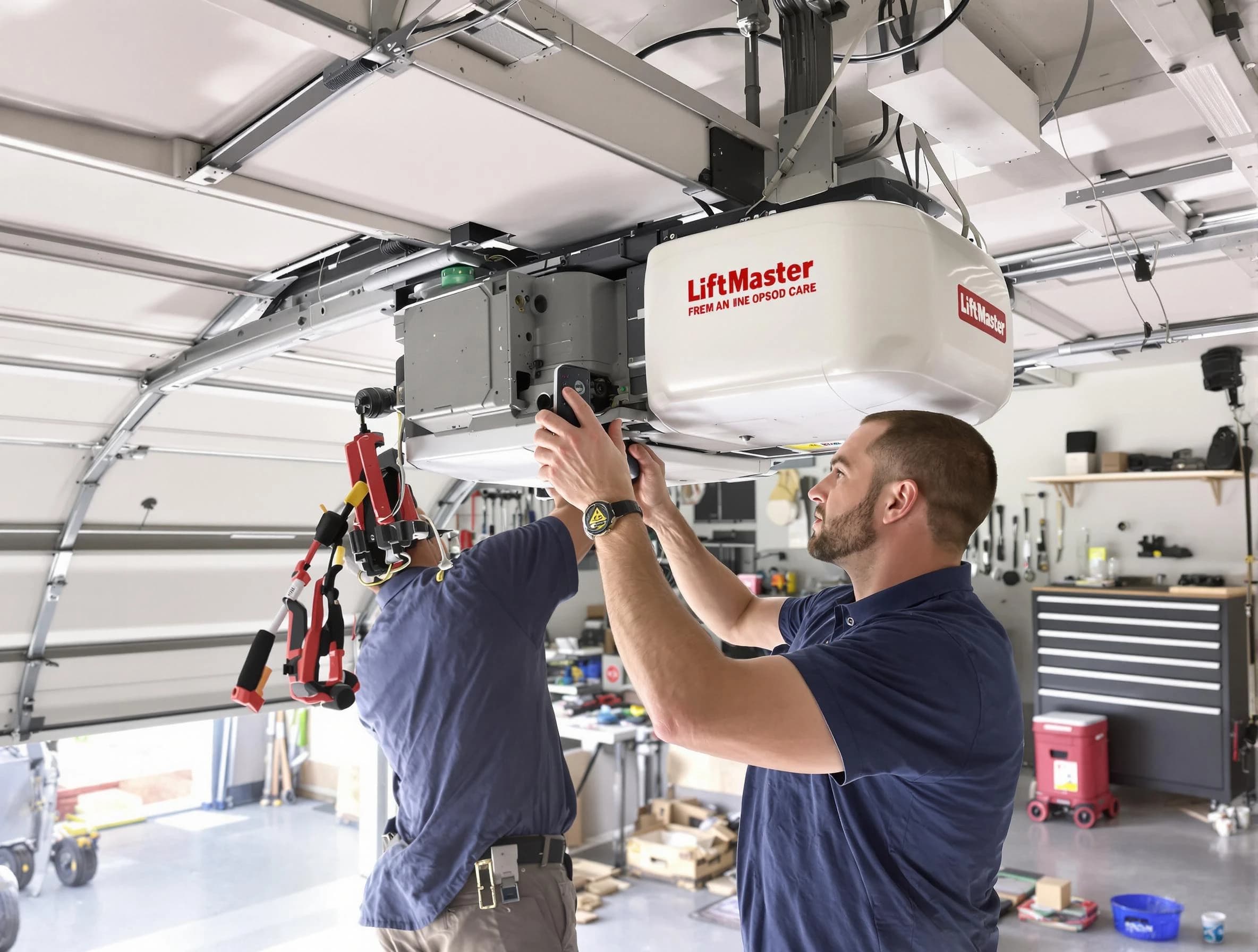 North Brunswick Garage Door Repair technician performing advanced diagnostics on garage opener in North Brunswick