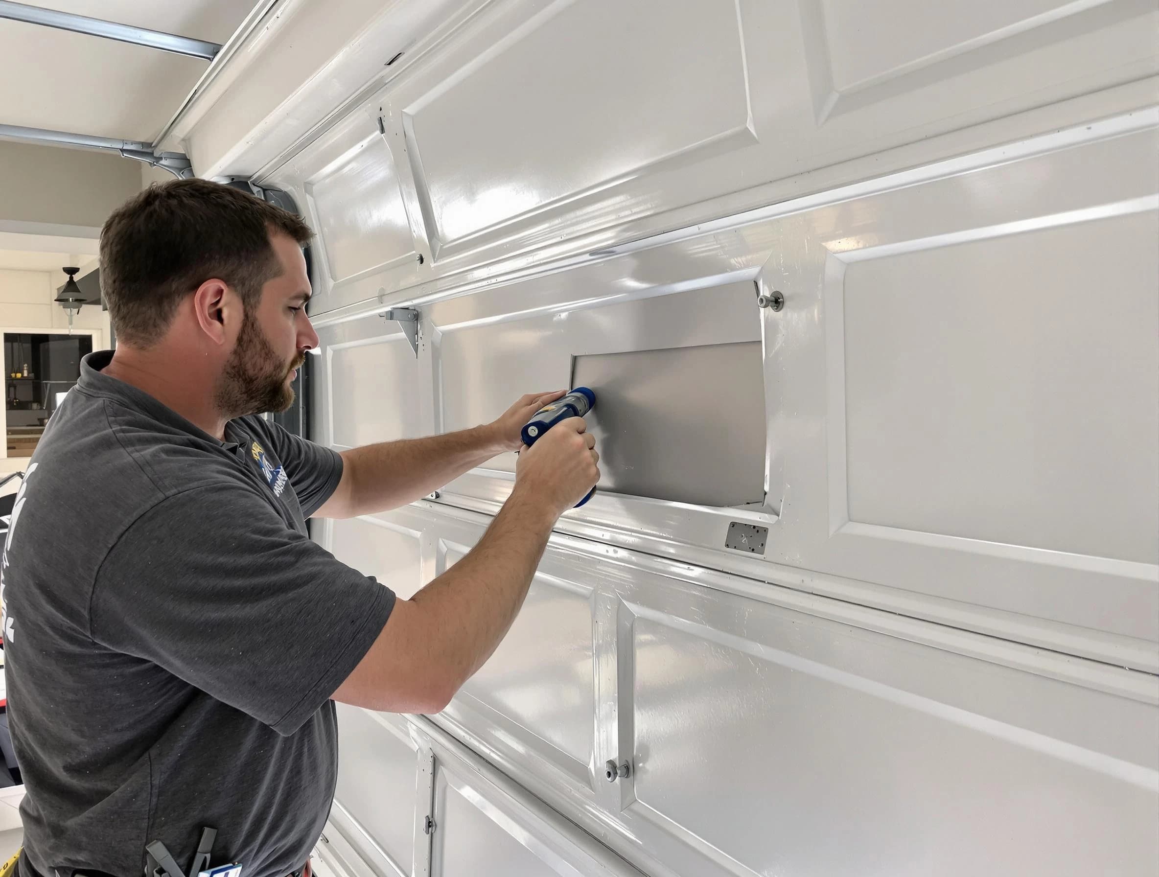 Garage door panel repair by North Brunswick Garage Door Repair in North Brunswick